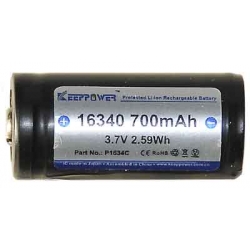 Akumulator 16340 litowy litowo-jonowy Li-ion 3,7V 700 mAh Keeppower z